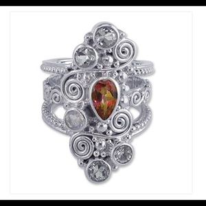 SAJEN-Twilight Topaz,White Topaz, & Moonstone Ring